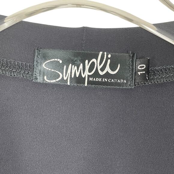 Sympli Button Front Stretch Jersey Long Sleeve Tunic Top Dark Gray Size 10 - Picture 11 of 13